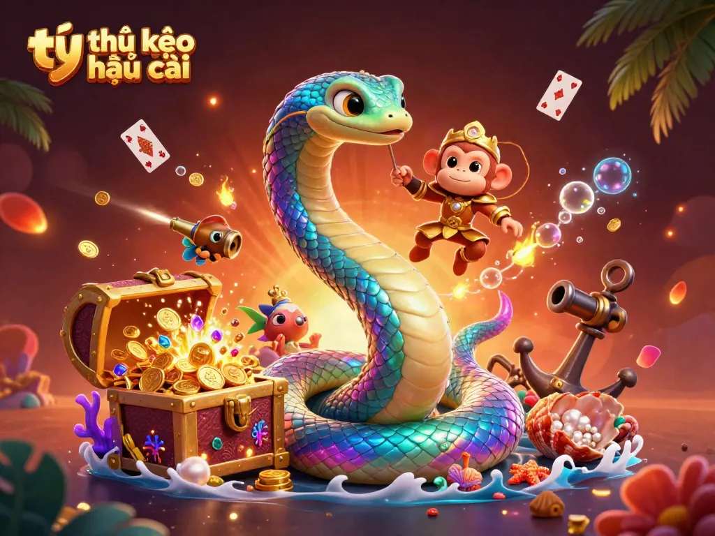 Experience the thrill of tỷ lệ kèo nhà cái with vibrant gaming elements in a dynamic 3D scene.