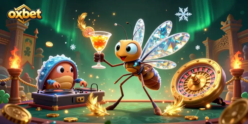 Experience the thrilling world of oxbet with a vibrant 3D casino illustration showcasing dynamic gaming elements.