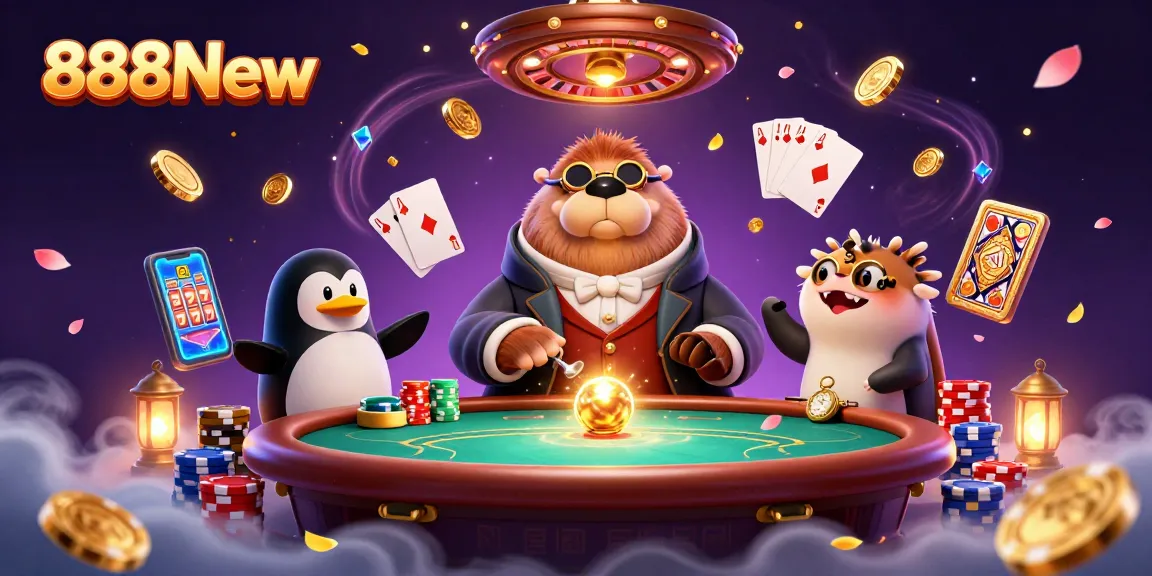 Experience the thrilling casino atmosphere with 888New's vibrant underwater poker game illustration.