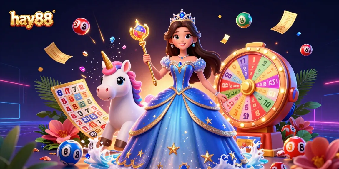 Experience the excitement of hay88 with a dynamic illustration showcasing vibrant casino elements and enchanting characters.