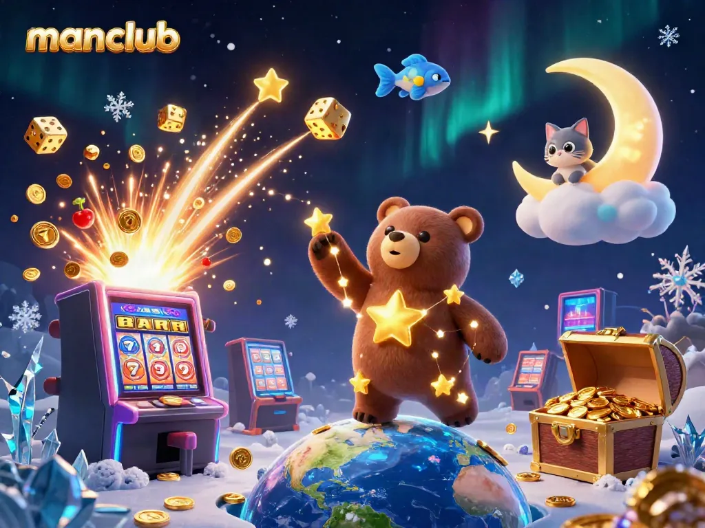 Experience thrilling slots action with manclub in a magical 3D casino world full of riches.