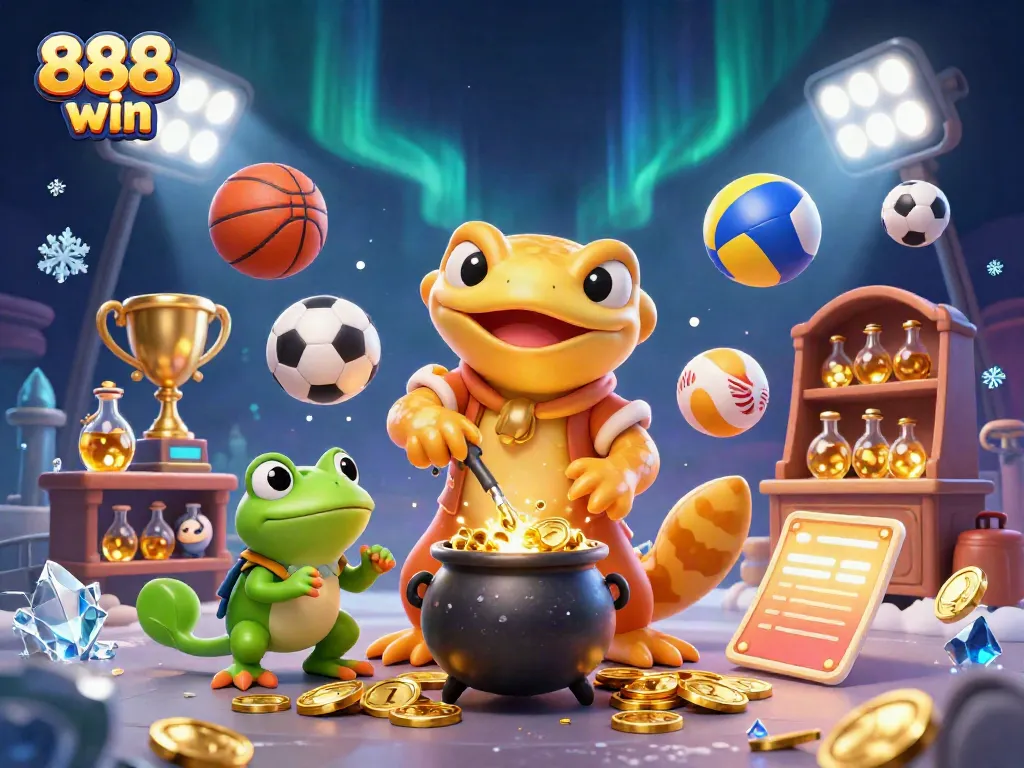 Experience the thrill of 888 win with a dynamic scene of casino fun and gold!