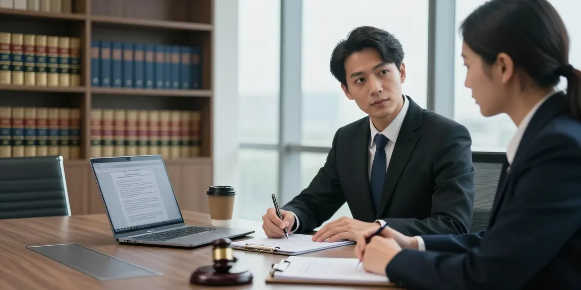 Criminal lawyer discussing case details with client in professional office setting, this link illustrating trust and expertise.