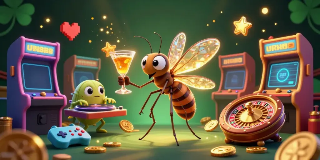 Experience thrilling gameplay at uk88 with a vibrant 3D casino scene featuring unique characters and lively game elements.