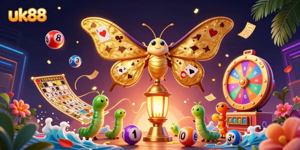 Experience thrilling uk88 gameplay with exquisite golden elements and vibrant lottery visuals.