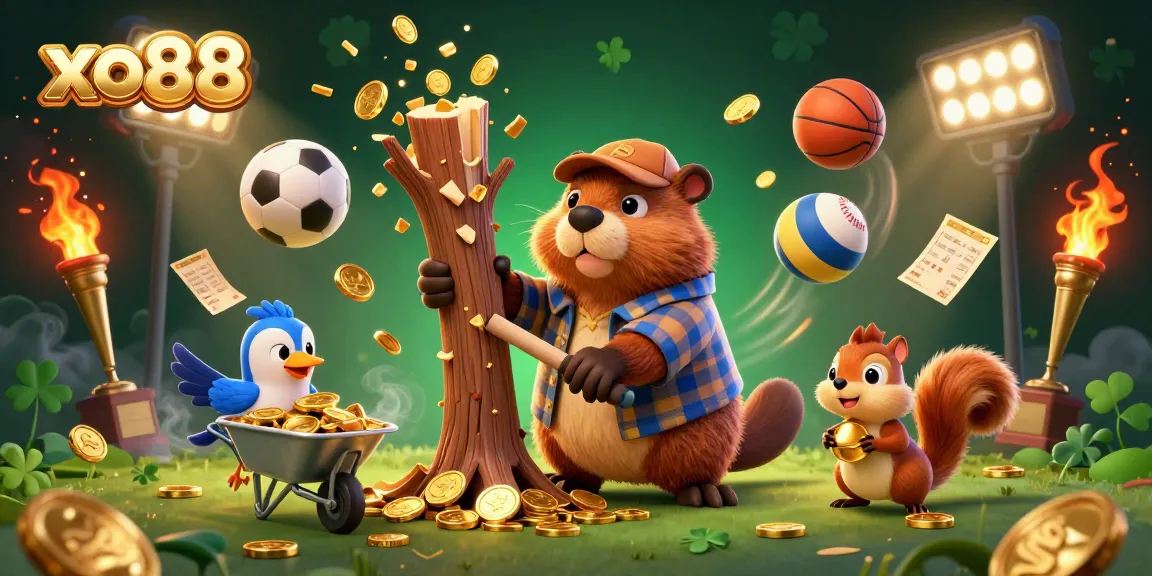Experience the thrill of winning at xo88 with animated casino characters in a vibrant 3D scene.