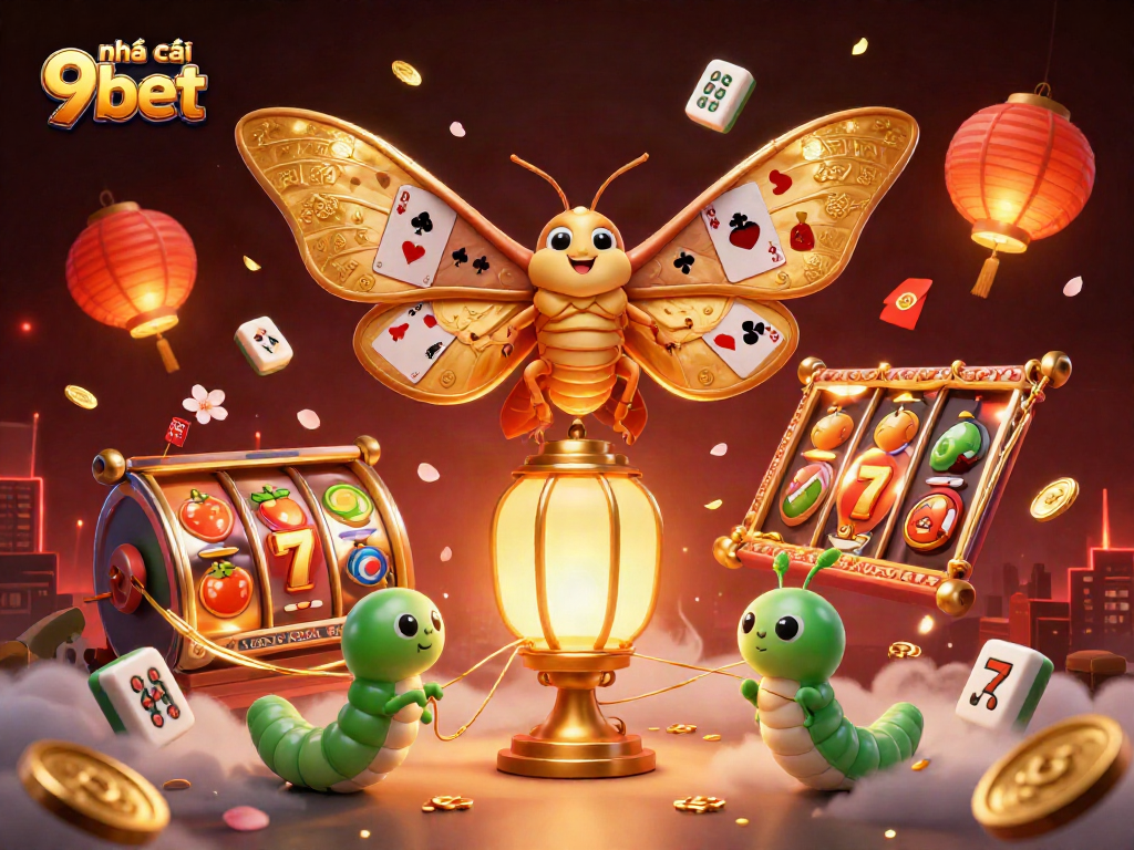 Engage with nhà cái 9bet through a vibrant 3D casino scene featuring intricate elements and golden motifs.