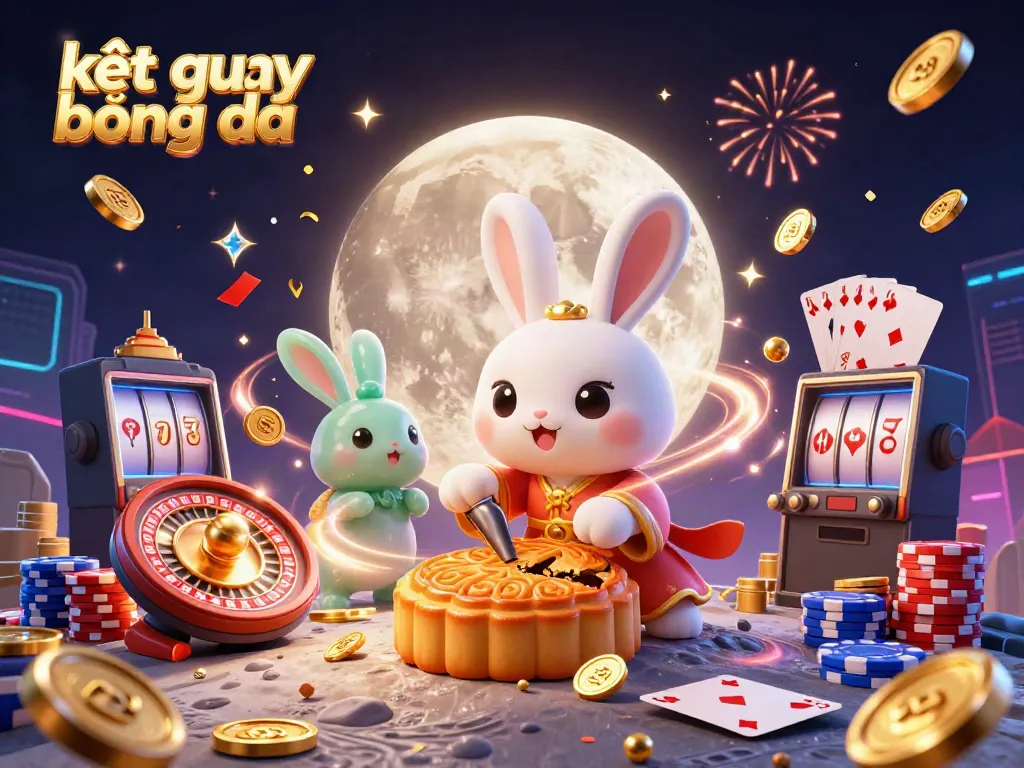 Experience exciting kết quả bóng đá with a lively scene of energetic characters amidst dynamic casino elements and celebrations.