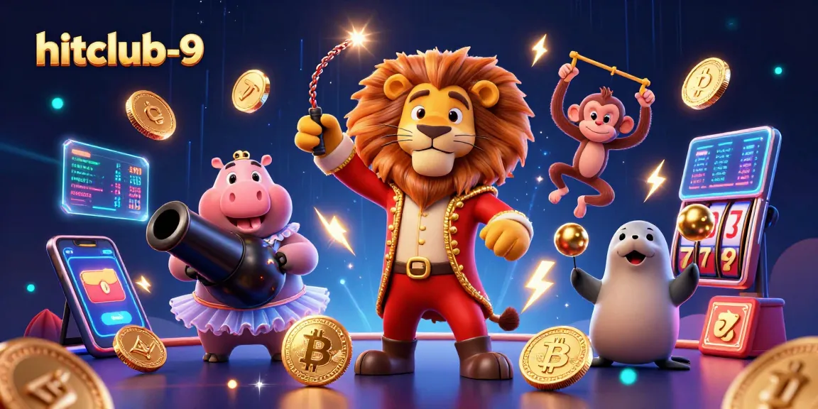 Experience the thrill of hitclub-9 with a vibrant circus-themed casino illustration, showcasing fun gaming elements.