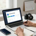 PulseChain Bridge interface displayed on a user's laptop in a modern office, highlighting seamless ETH and PLS transfers.